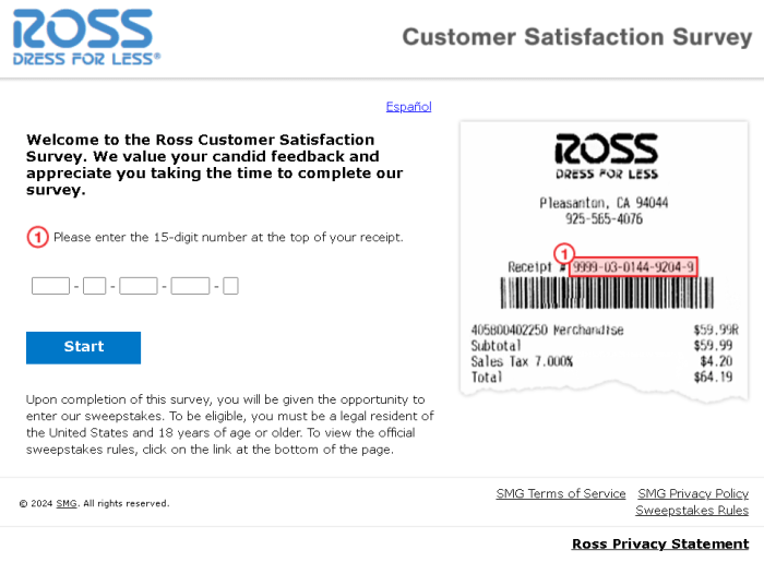 RossListens.com - Win $1000 Gift Card - Take Ross Survey